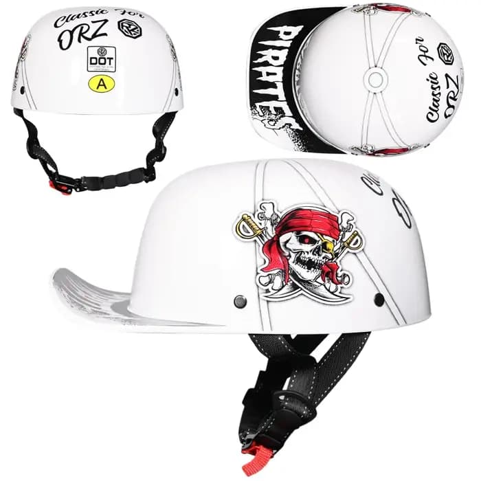 Casque de moto rétro noir style casquette de baseball avec visière