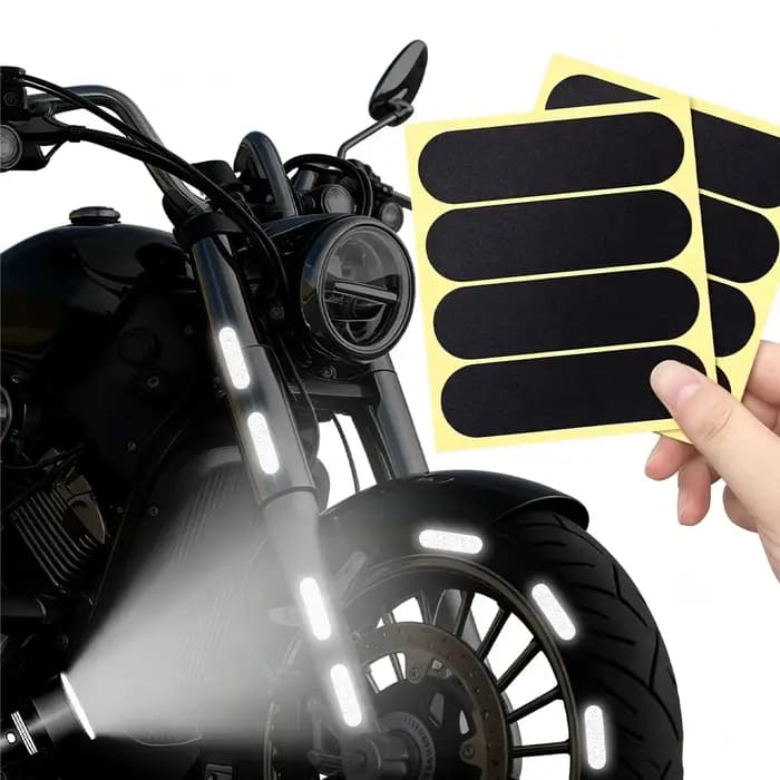 1 ensemble d'autocollants réfléchissants noirs pour casque