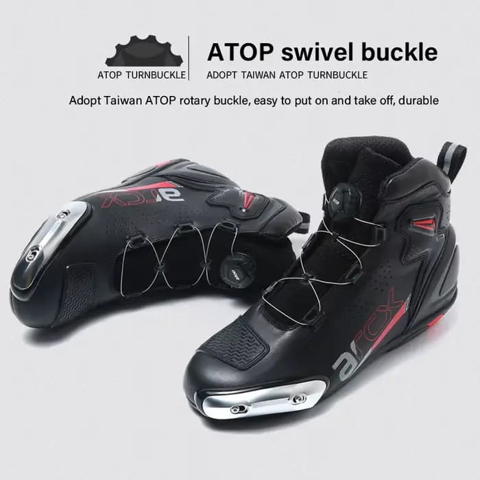ARCX-Bottes de course en cuir de vachette respirantes pour hommes, bottes d'équitation de moto, chaussures de route, anti-chute, quatre saisons