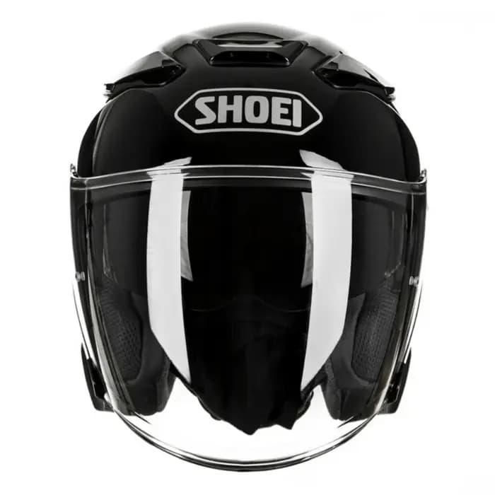 Casque Jet Shoei J-Cruise II Noir Brillant 3/4 Ouvert pour Hommes et Femmes, Double Visière, Rétro, Scooter, Moto, Demi-Casque