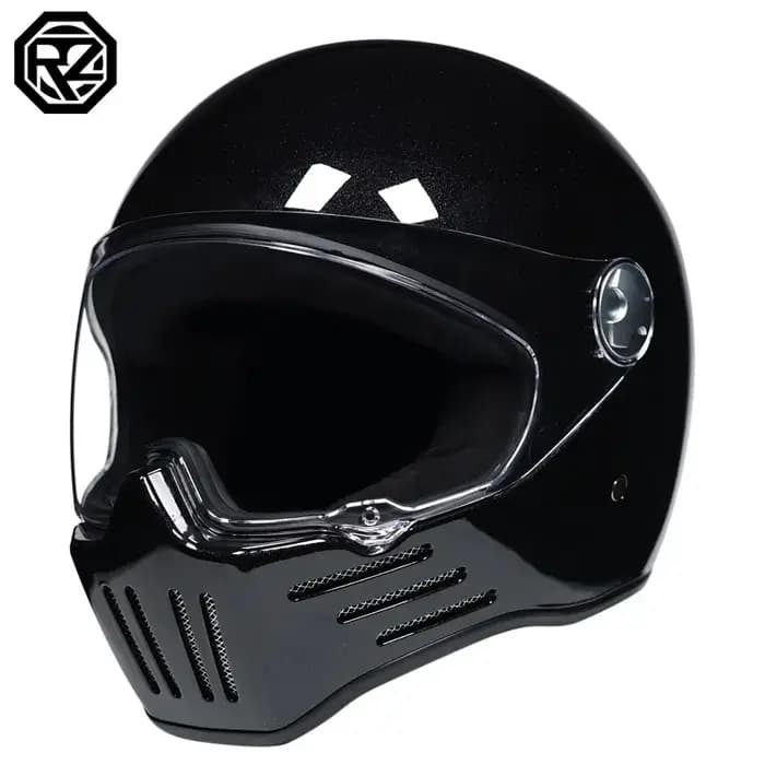 Thompson-Casque de moto intégral vintage, casque rétro Chopper