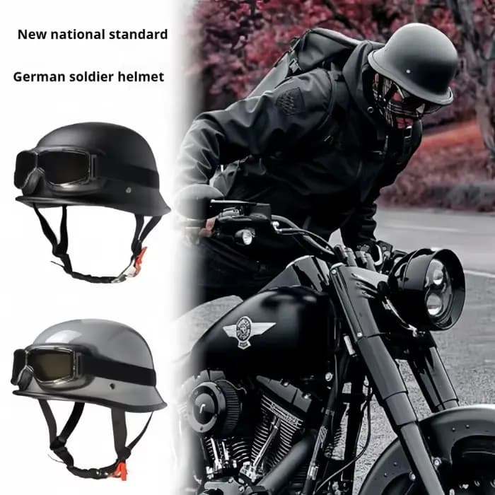16 casque de moto Style allemand demi-casque coque