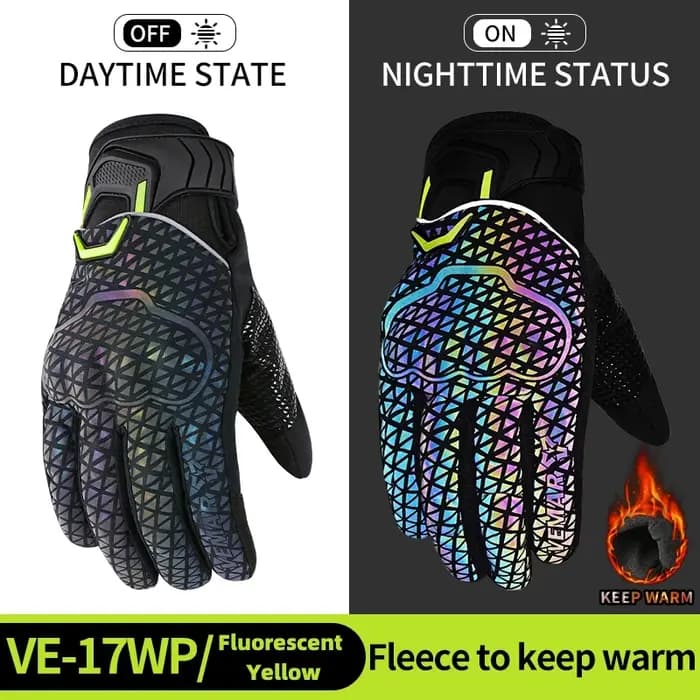 Gants de moto VEMAR pour homme et femme, automne-hiver, chauds, épais, imperméables, antidérapants, anti-chute, pour la course et la conduite à moto