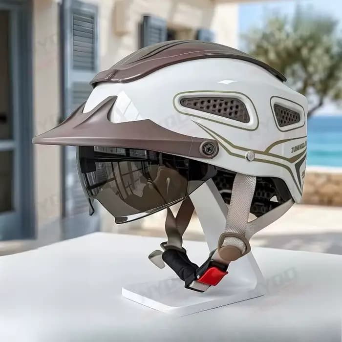 NOUVEAU Casque de moto d'été respirant à visière ouverte pour hommes et femmes
