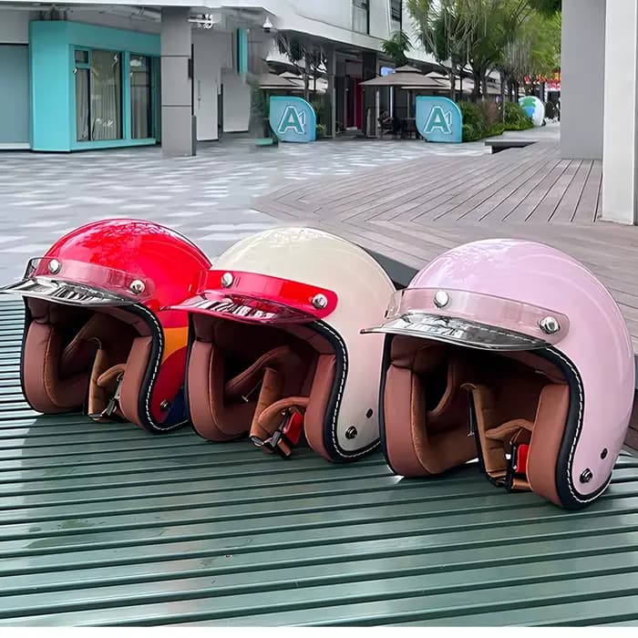 Casque de moto rétro 3/4