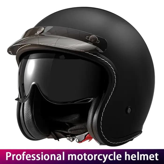Casque de moto rétro unisexe trois-quarts pour toutes les saisons