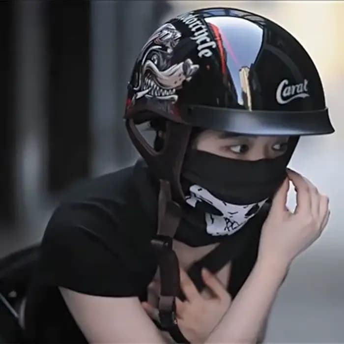 Casque de moto demi-coque classique allemand