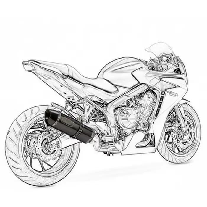 Silencieux d'échappement universel en Fiber de carbone, 51mm, R77, pour Yamaha R3 R6 MT07, Kawasaki