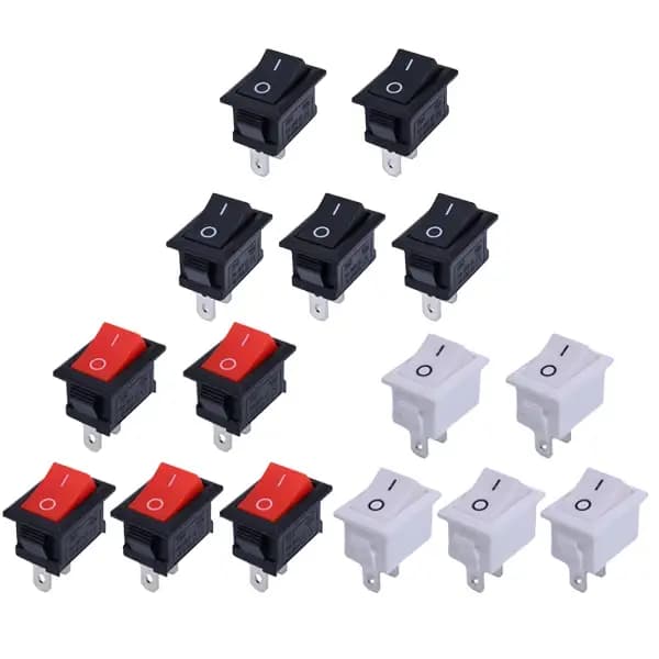 5/15 pièces bouton poussoir 21x15mm SPST 2Pin 6A 250V KCD11 Snap-in marche/arrêt bascule bateau maison moto interrupteur noir rouge blanc
