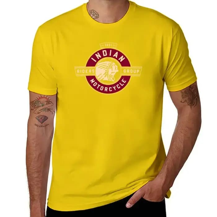 T-shirt de moto vintage indien pour hommes
