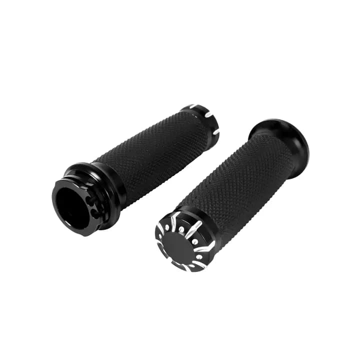 Poignées de guidon noires pour moto