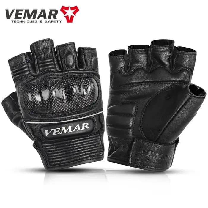 Demi-Doigt Vemar VE-206 D'été Sans Doigts Moto Gants En Cuir Cyclisme IsotVintage Luvas Motocross Ho