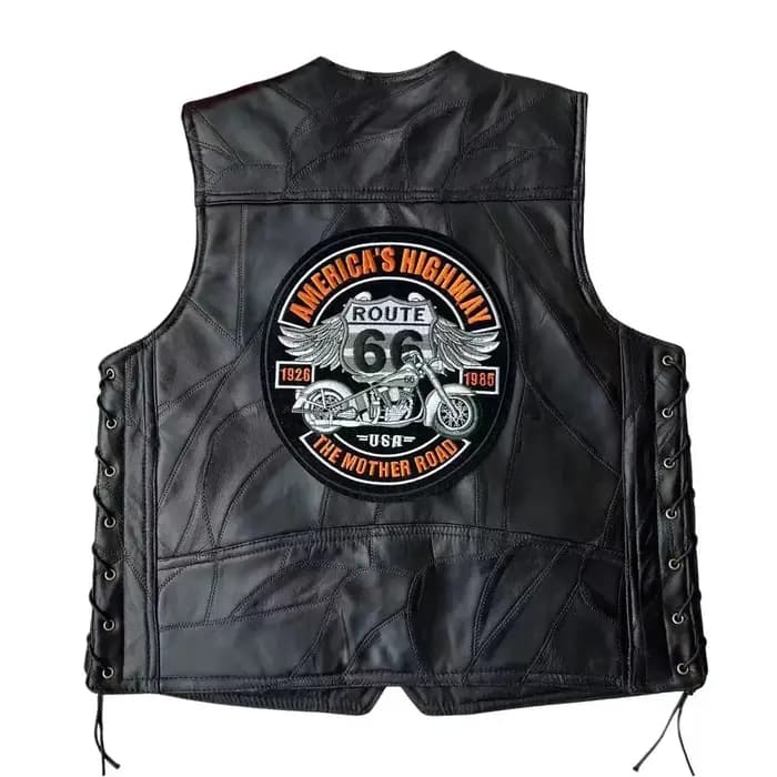 Veste sans manches pour hommes, nouvelle mode en cuir Rock Punk, gilet de moto brodé, Costume de Cosplay, manteau à bandes latérales