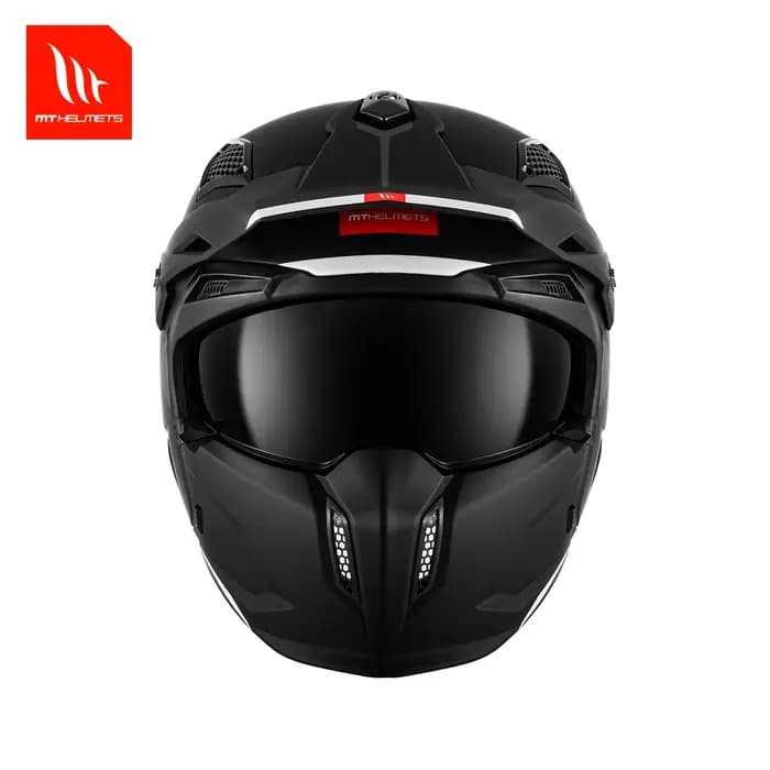 Nouveauté casque modulaire moto dégagement rapide solide noir blanc brillant/mat M-Xxxl Mt Streetfighter visage ouvert Motocross