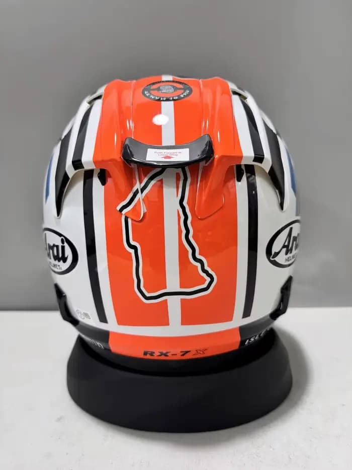 Casque de moto intégral rx7x top Orange Isle of Man TT