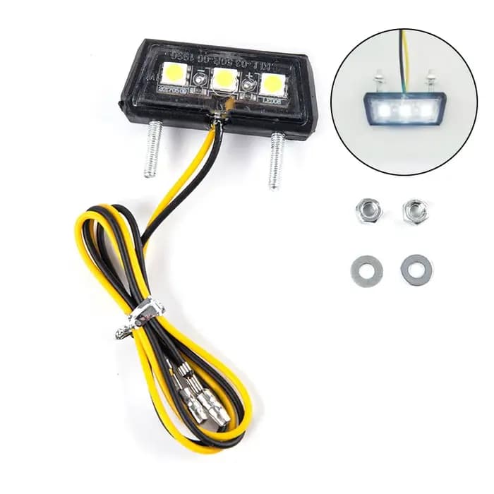 Lumière LED pour plaque d'immatriculation de moto