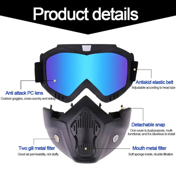 Lunettes de casque de requin de moto