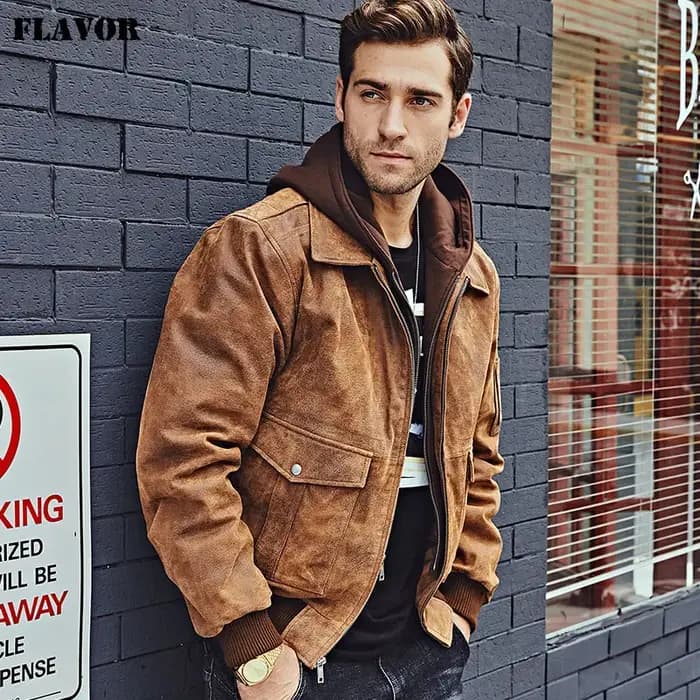 FLAVOR-Blouson aviateur en cuir véritable pour homme, manteau d'hiver chaud, capuche perfectionnée, Air Forca happator, nouveau