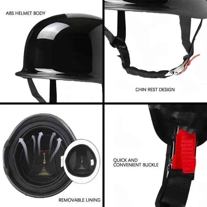 Vintage allemand G.I. Demi-casque de moto de Style rétro
