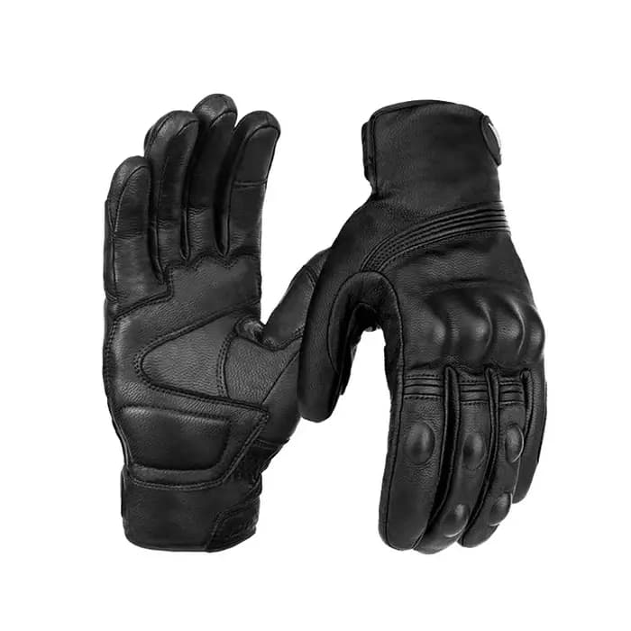Gants de moto d'hiver en cuir hommes femmes chaud intérieur coupe-vent écran tactile Gants en cuir v