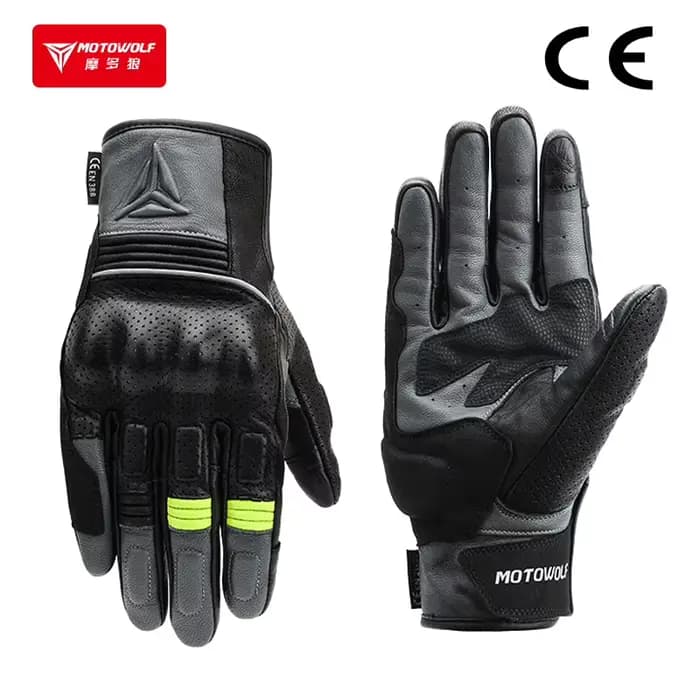 Gants de moto en cuir pour hommes