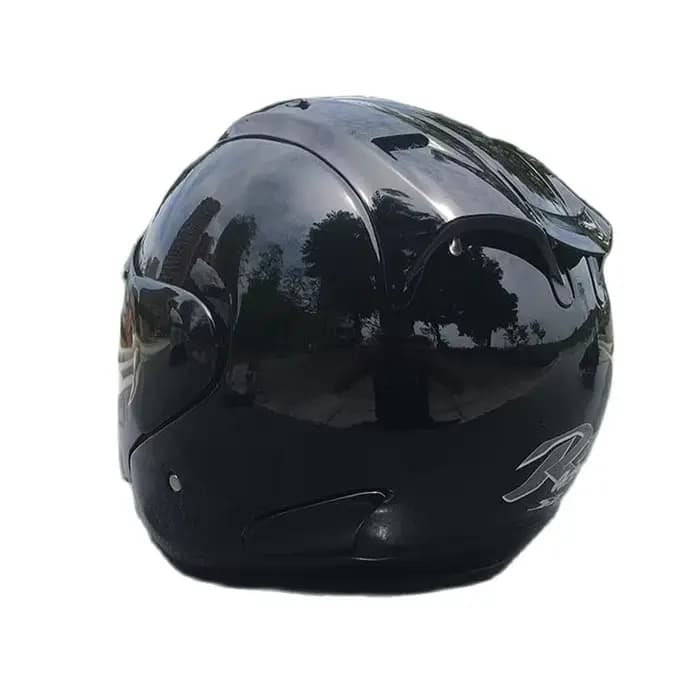 Hommes et dames demi-casque visage ouvert Casque noir brillant