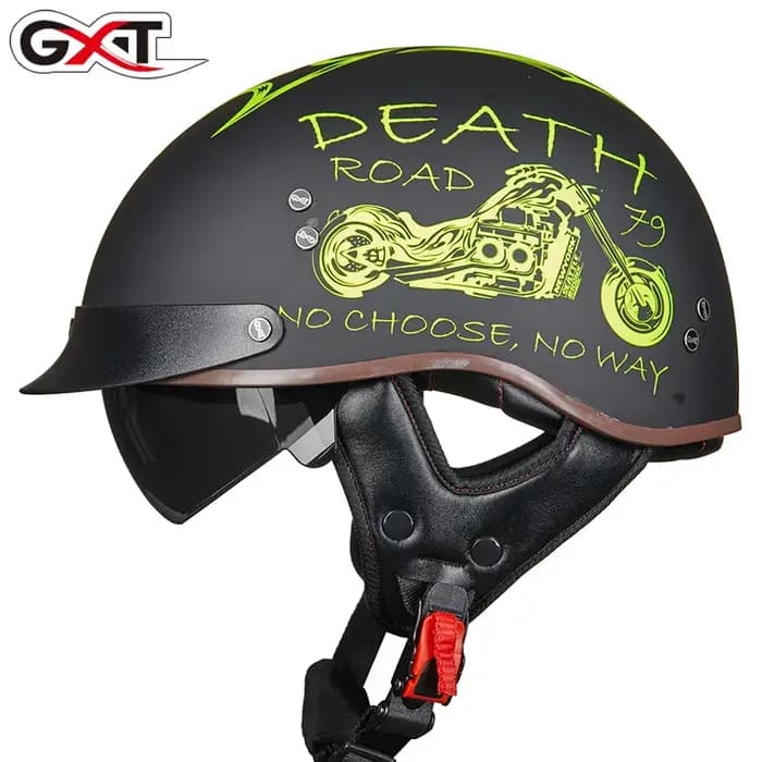 Demi-casque rétro Moto Cruiser casque Style allemand Vintage Casco