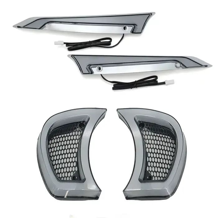 Lampes décoratives de pare-brise de traceur chromé/noir de moto