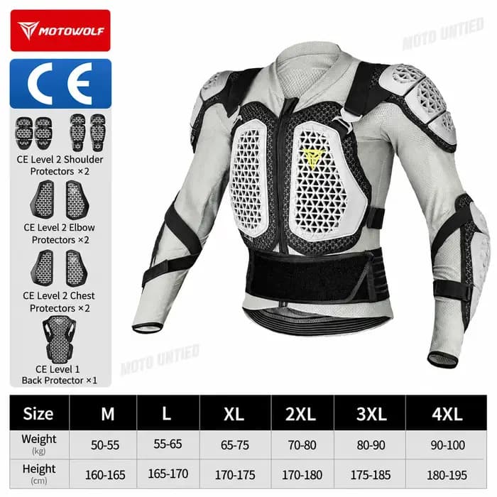 Motowolf – veste d'armure de moto pour hommes
