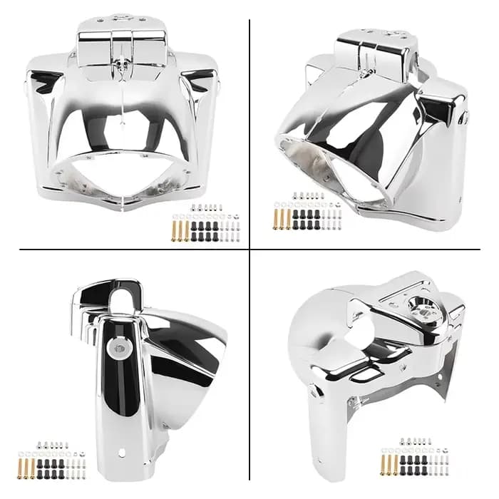 Accessoires de moto 7 ''couvercle de phare rond Nacelle Chrome ABS capot avant adapté pour Harley Touring Road King 2014-Up