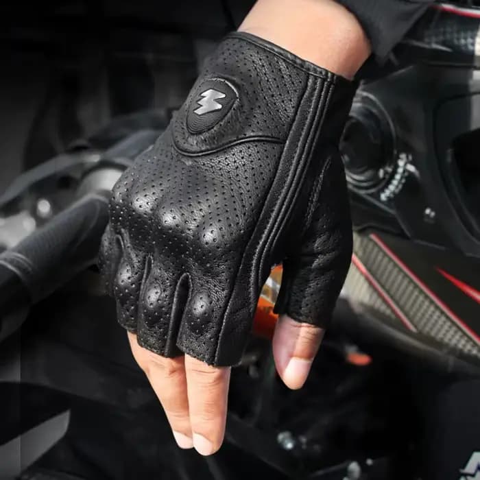 Gants de moto de course en cuir véritable pour hommes