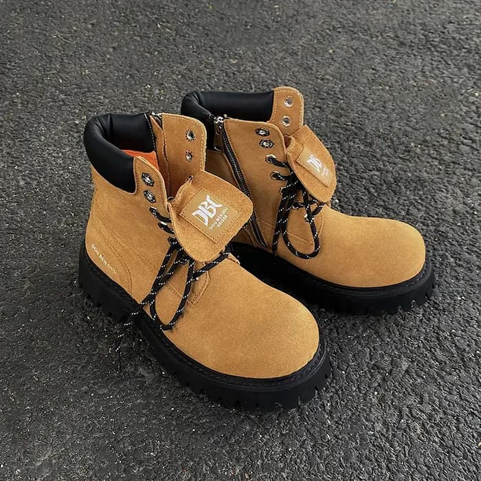 Bottes de moto courtes en cuir pour hommes