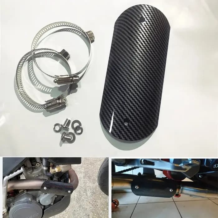 Tuyau d'échappement universel pour Moto, Style Fiber de carbone, couvercle de bouclier thermique, pr