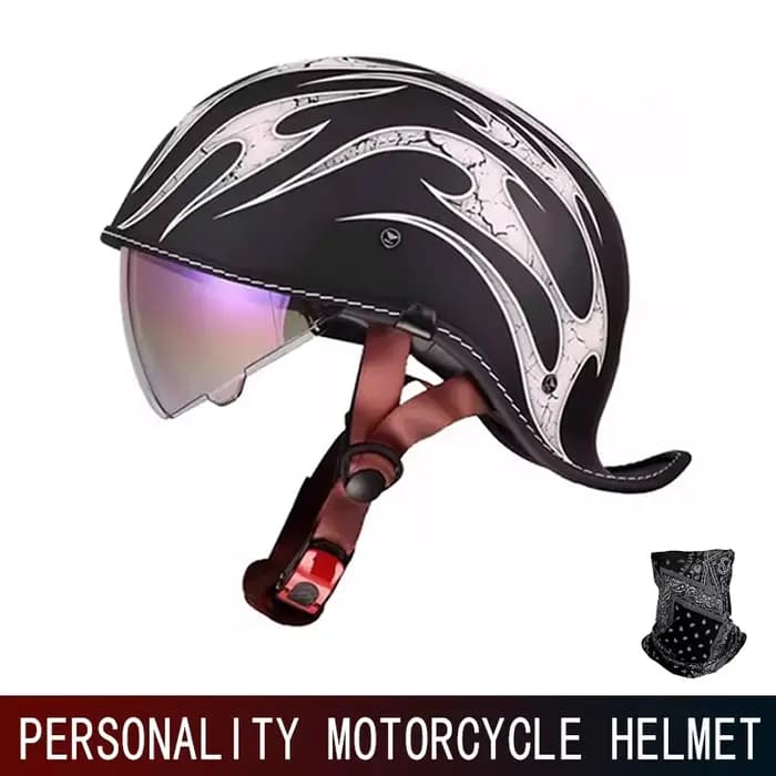 Casque de moto rétro pour femme