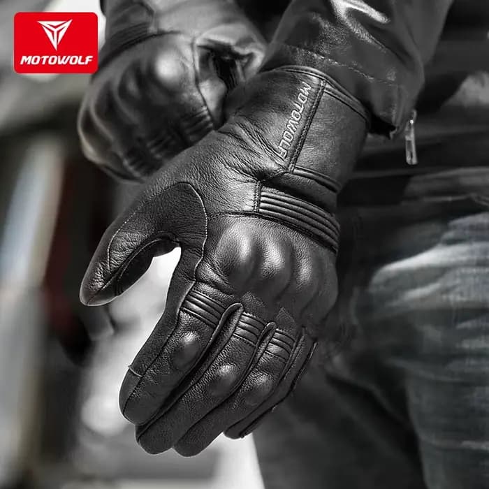 Cuir imperméable Moto gants d'hiver pour hommes femmes chaud thermique Guantes